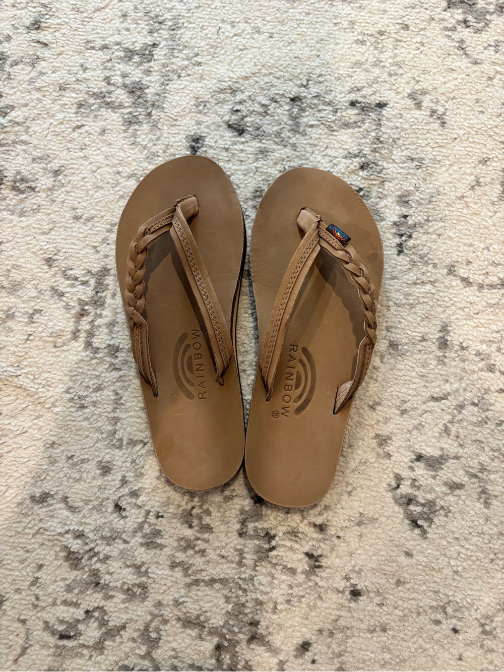 Rainbow Women's Tan Braided Leather Sandals